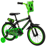 Bicicleta Infantil Huffy Minecraft Rodada 16 – Verde con Llantas de Entrenamiento
