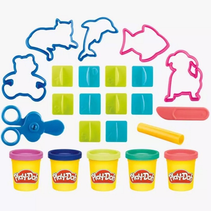 Play-Doh Set Actividades Escolares – masa, sellos de números y cortadores | +3 años