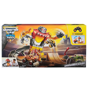 Monster Jam Smash & Bash SmashBot – Pista con Robot Gigante y Vehículo Digatron