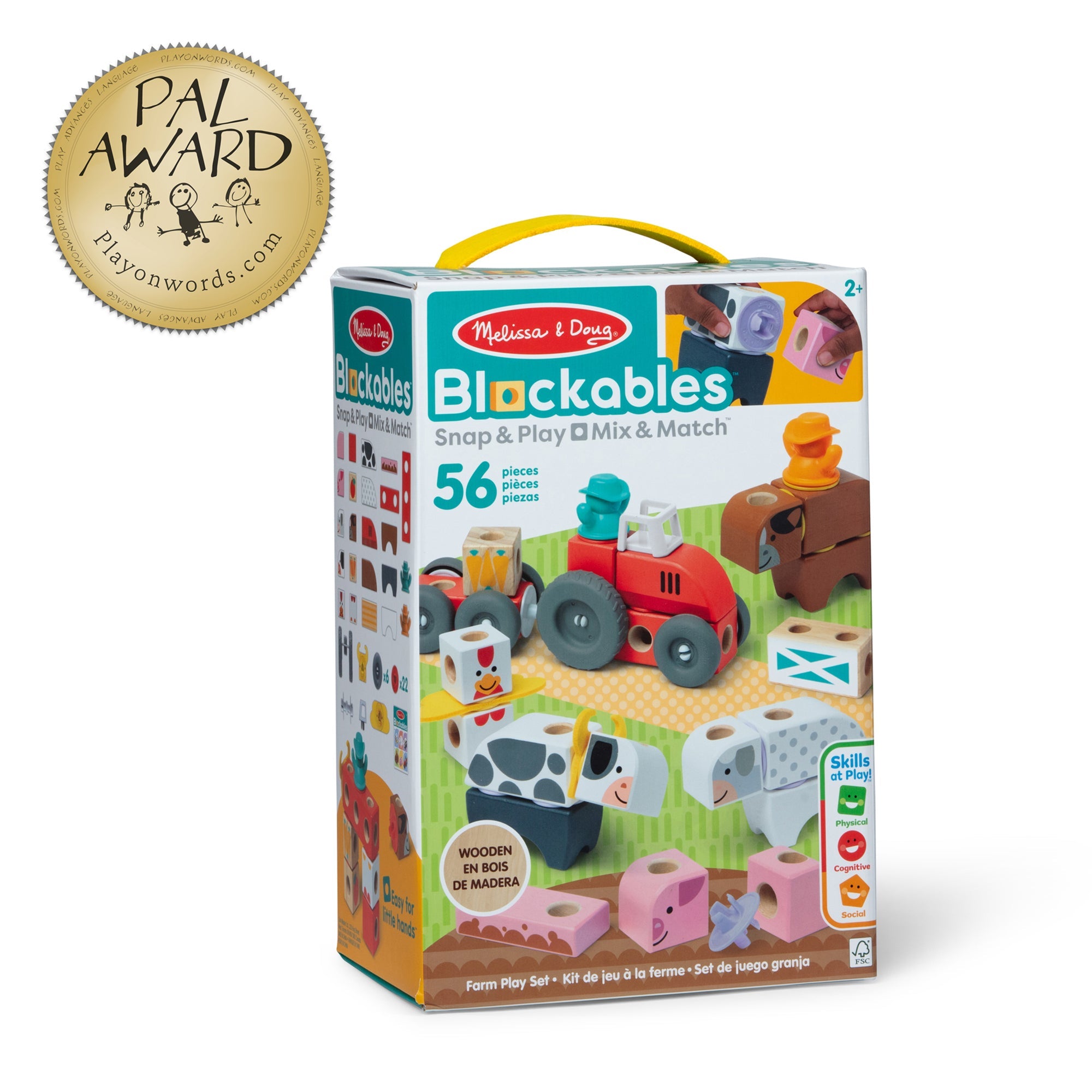 Melissa & Doug Blockables Granja - Bloques de Madera Conectables