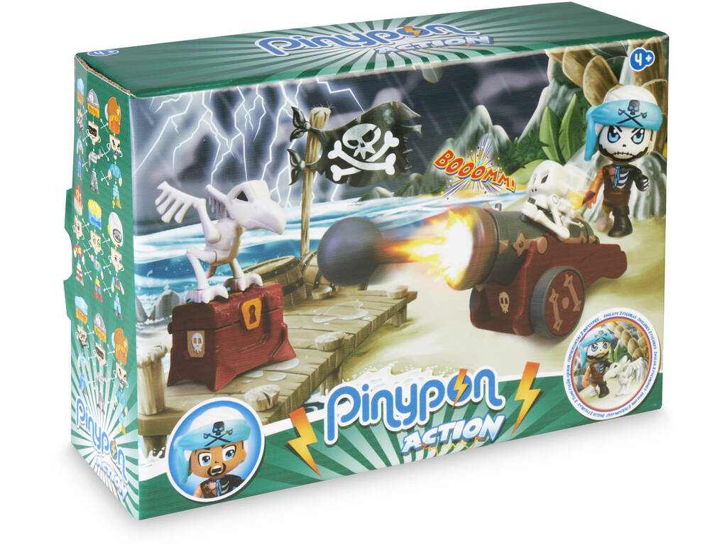 Pinypon Action Cañón Pirata Fantasma – con figura y cofre del tesoro | 4+ años
