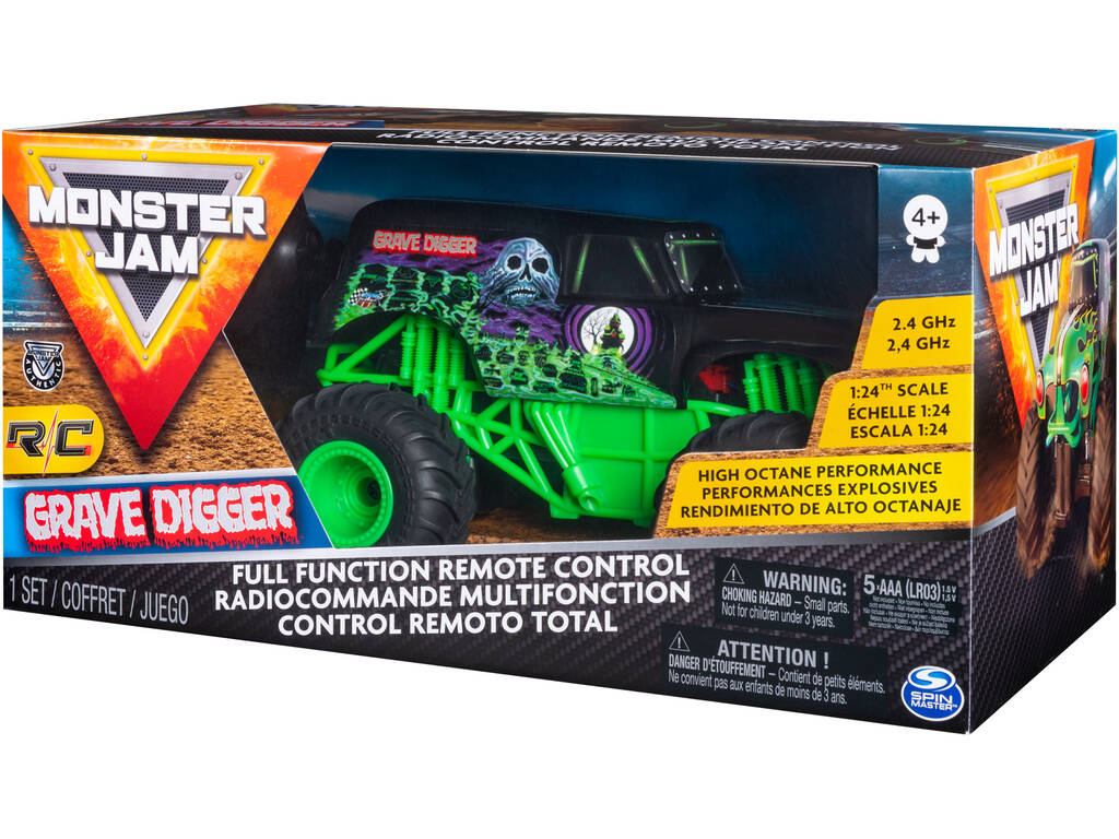 Monster Jam Grave Digger – camión monstruo a radio control 2.4 GHz | 4+ años