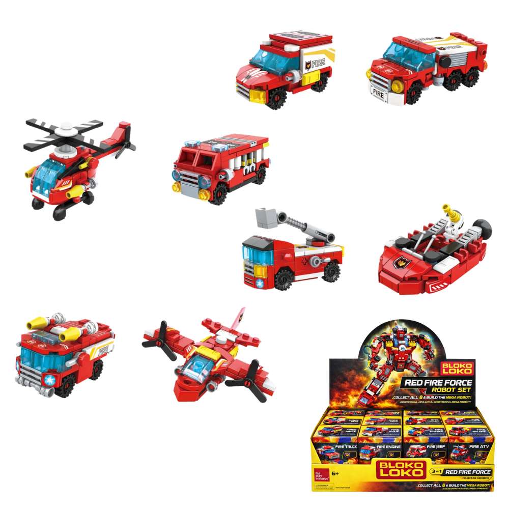 Bloko Loko Robot de Fuerza Fuego Rojo - Bloques de Construcción