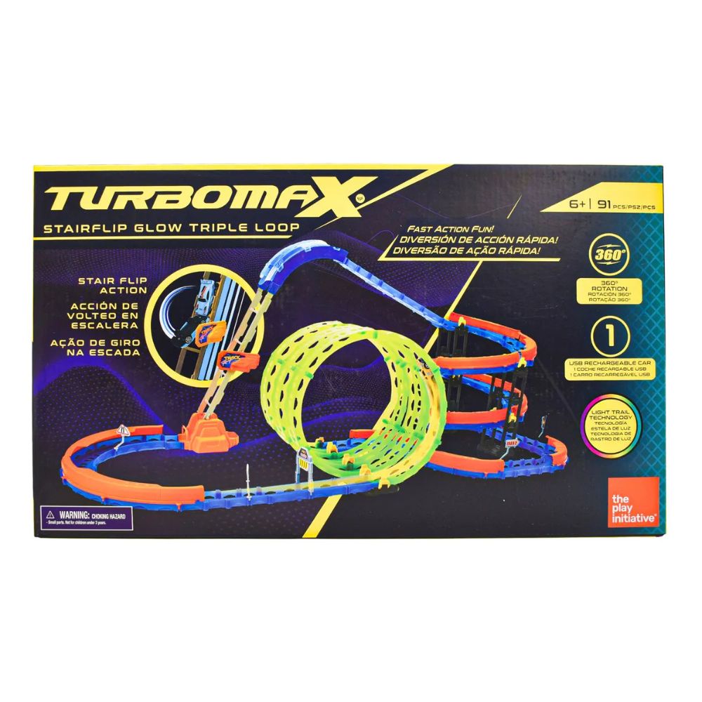 Turbomax Pista Multiloop Glow con Radio Control – 113 piezas