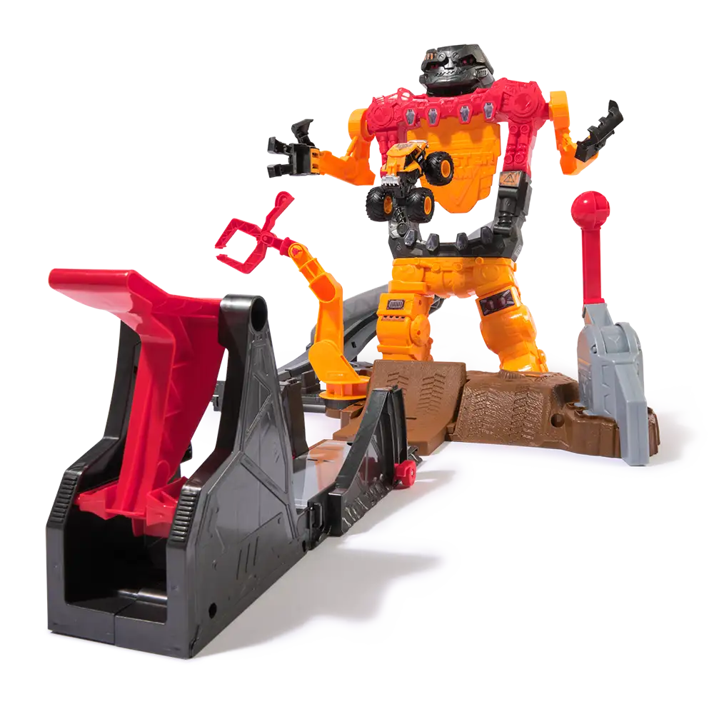 Monster Jam Smash & Bash SmashBot – Pista con Robot Gigante y Vehículo Digatron