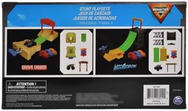 Monster Jam Grave Digger vs Megalodon – Pista de Acrobacias con Lanzadores (Escala 1:72)