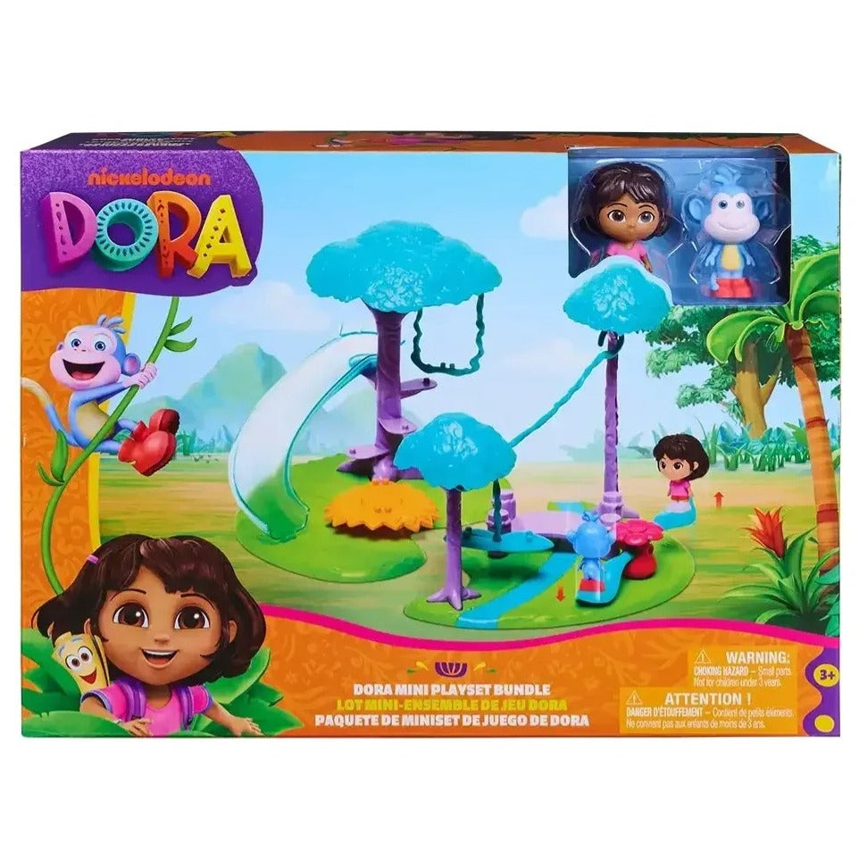 Caja del paquete mini set de juego de Dora la Exploradora con figuras de Dora y Botas