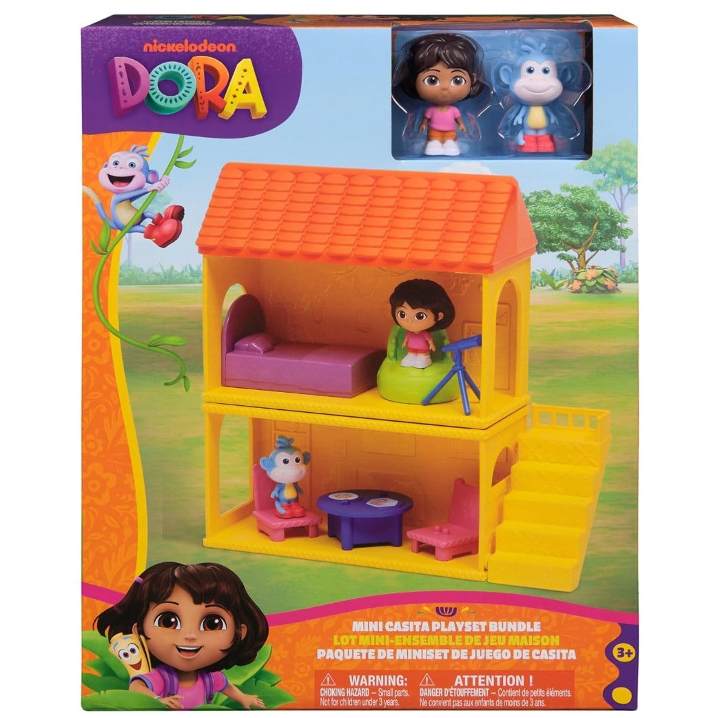 Caja del paquete mini casita de juego de Dora la Exploradora con figuras de Dora y Botas