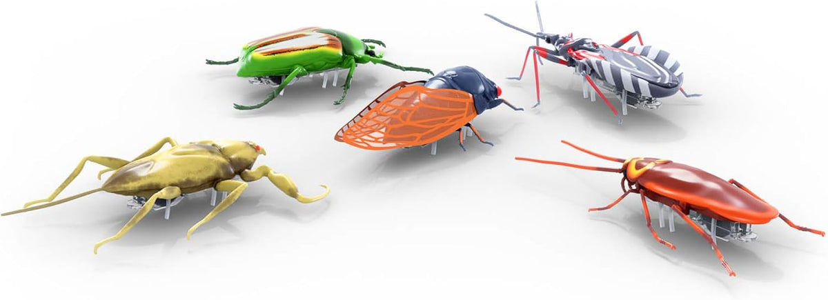 Hex Bots Nano Real Bugs – set de 5 insectos electrónicos con movimiento | +3 años