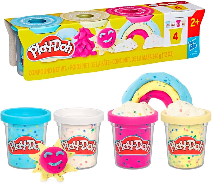 Play-Doh Mini Pack — 4 Latas de Masa de 56 g (Colores Primarios)