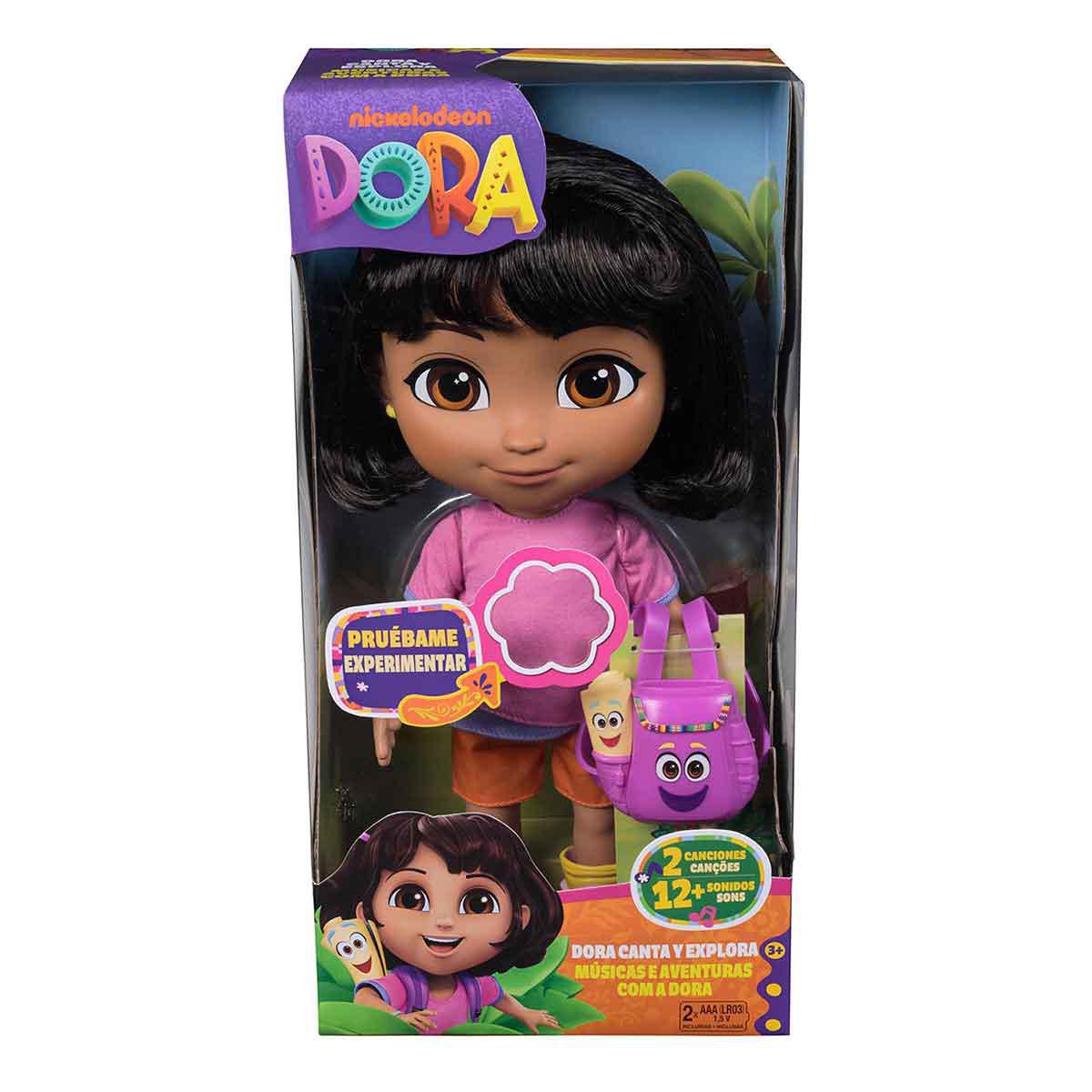 Dora la Exploradora - Muñeca Canta y Explora con Sonidos y Frases Bilingües 30 cm (Spin Master)