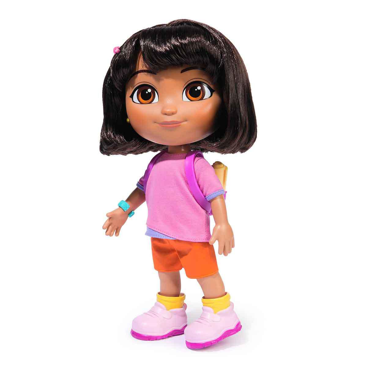 Dora la Exploradora - Muñeca Canta y Explora con Sonidos y Frases Bilingües 30 cm (Spin Master)
