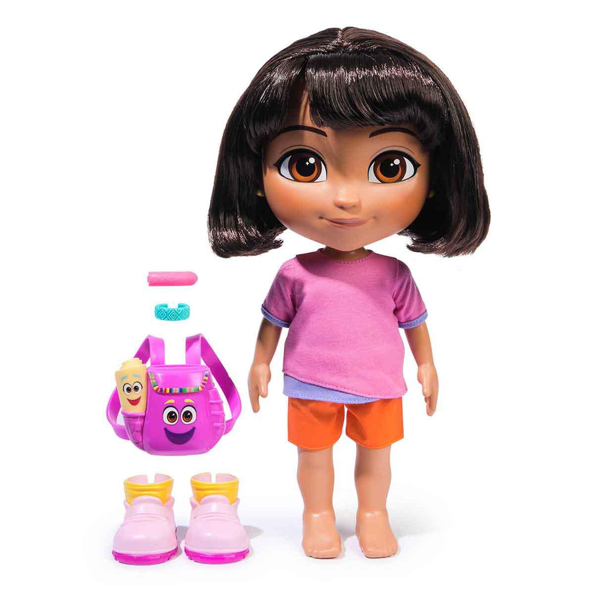 Dora la Exploradora - Muñeca Canta y Explora con Sonidos y Frases Bilingües 30 cm (Spin Master)