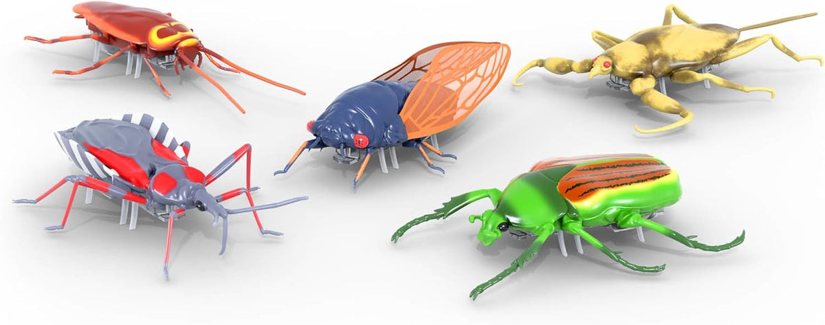 Hex Bots Nano Real Bugs – set de 5 insectos electrónicos con movimiento | +3 años
