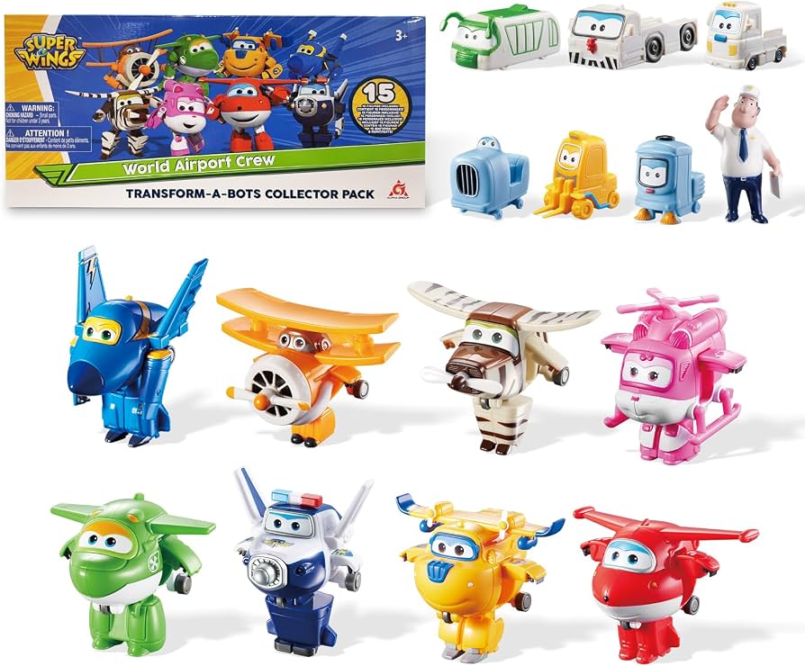 Super Wings Tripulación del Aeropuerto Mundial 10 Piezas (World Airport Crew)