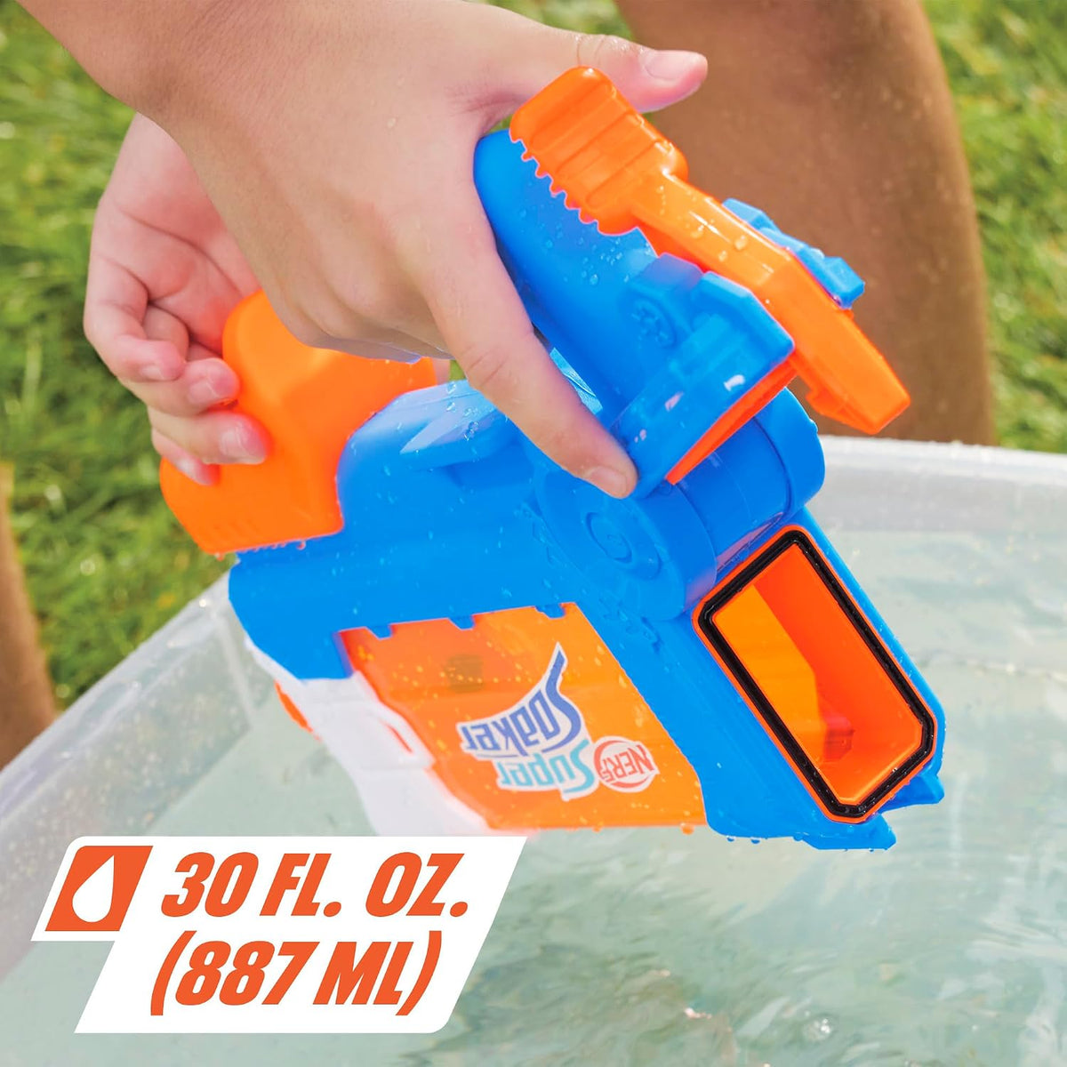 Nerf Super Soaker Flip Fill – juguete de agua para verano, llenado rápido de 4 chorros | +6 años