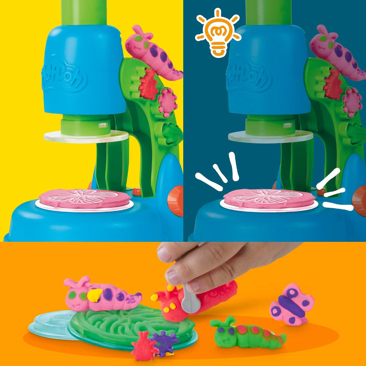 Play-Doh Microscopio Luminoso – Set de Ciencia y Plastilina | Hasbro +3 años