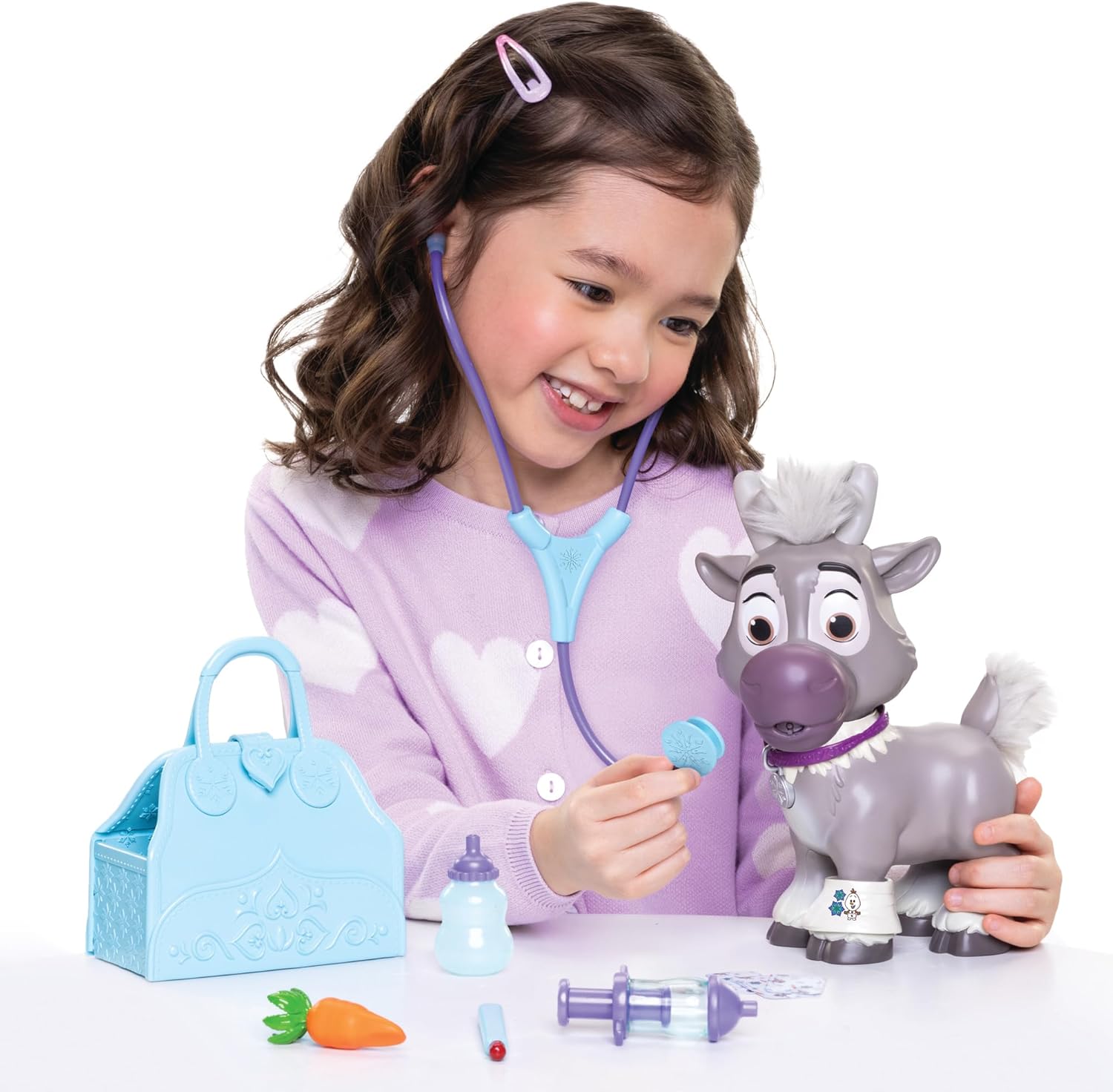 Disney Frozen Sven Care Kit – Set de Cuidado del Reno con Accesorios Interactivos | +3 años