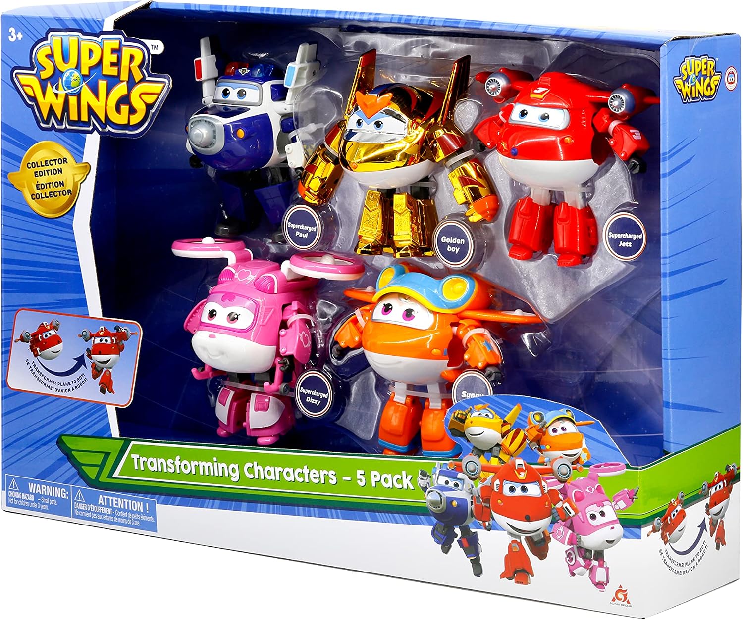 Super Wings Paquete Supercargado - Figuras Transformables Avión a Robot (Surtido)