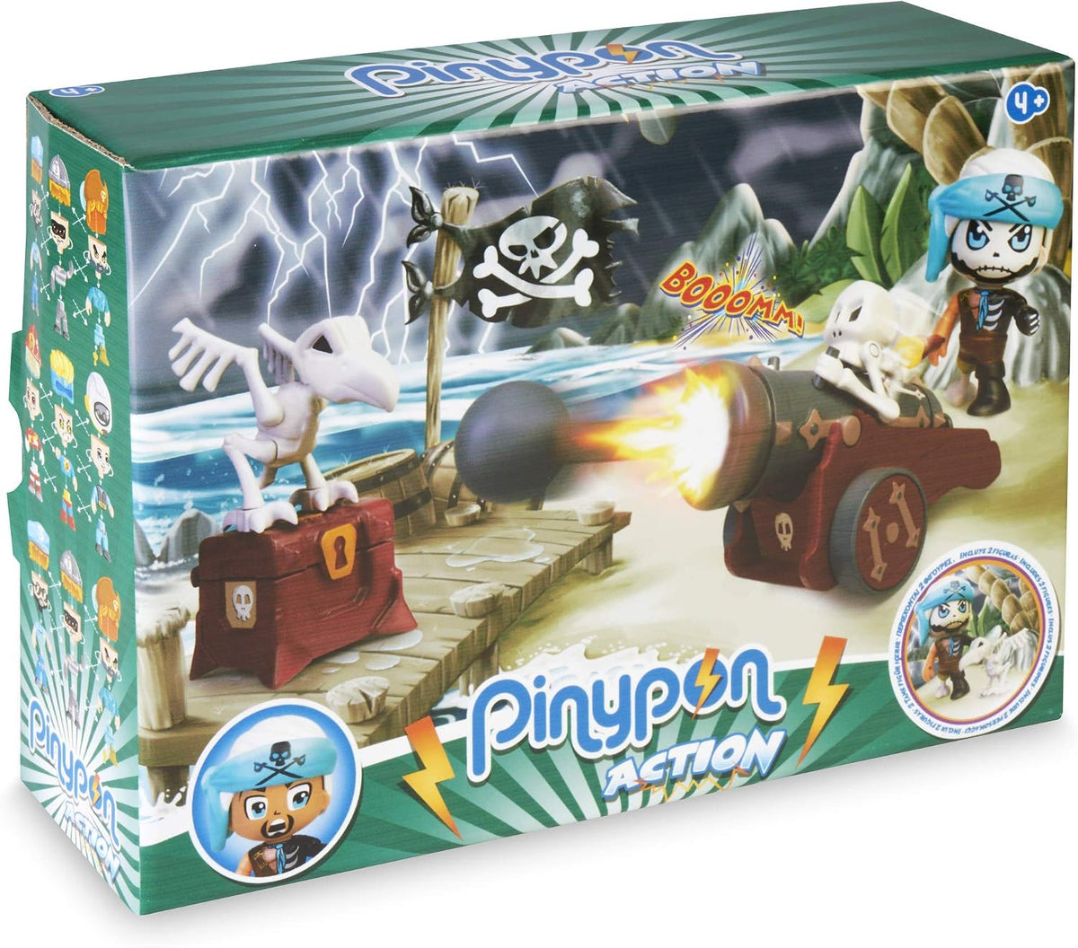 Pinypon Action Cañón Pirata Fantasma – con figura y cofre del tesoro | 4+ años