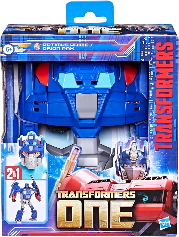 Transformers One Optimus Prime (Orion Pax) Figura y Máscara Convertible 2 en 1