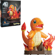Pokémon 4D Build Charmander armado junto a su caja