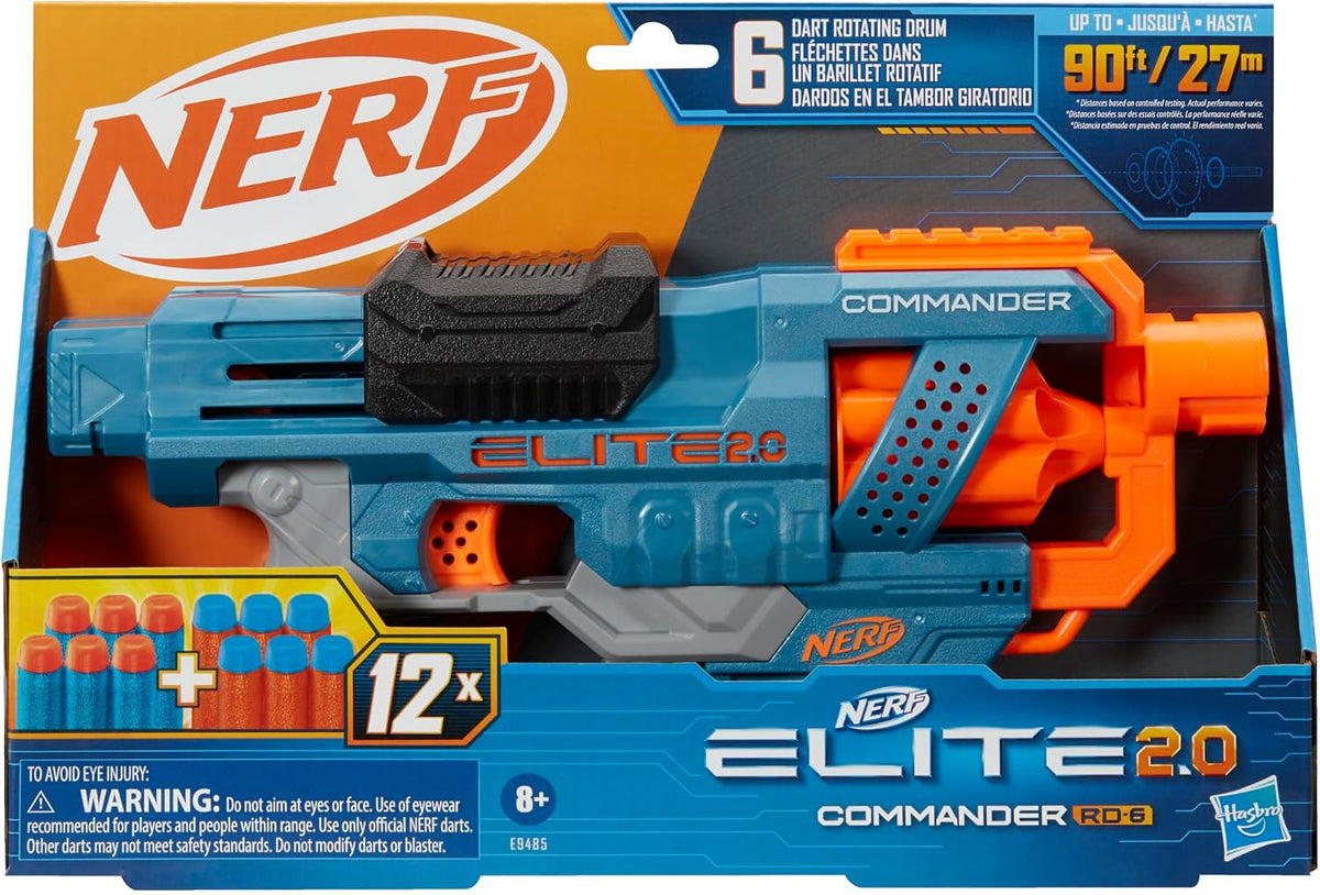 Nerf Elite 2.0 Comandante RD-6 – juguete de espuma con tambor de 6 | +8 años