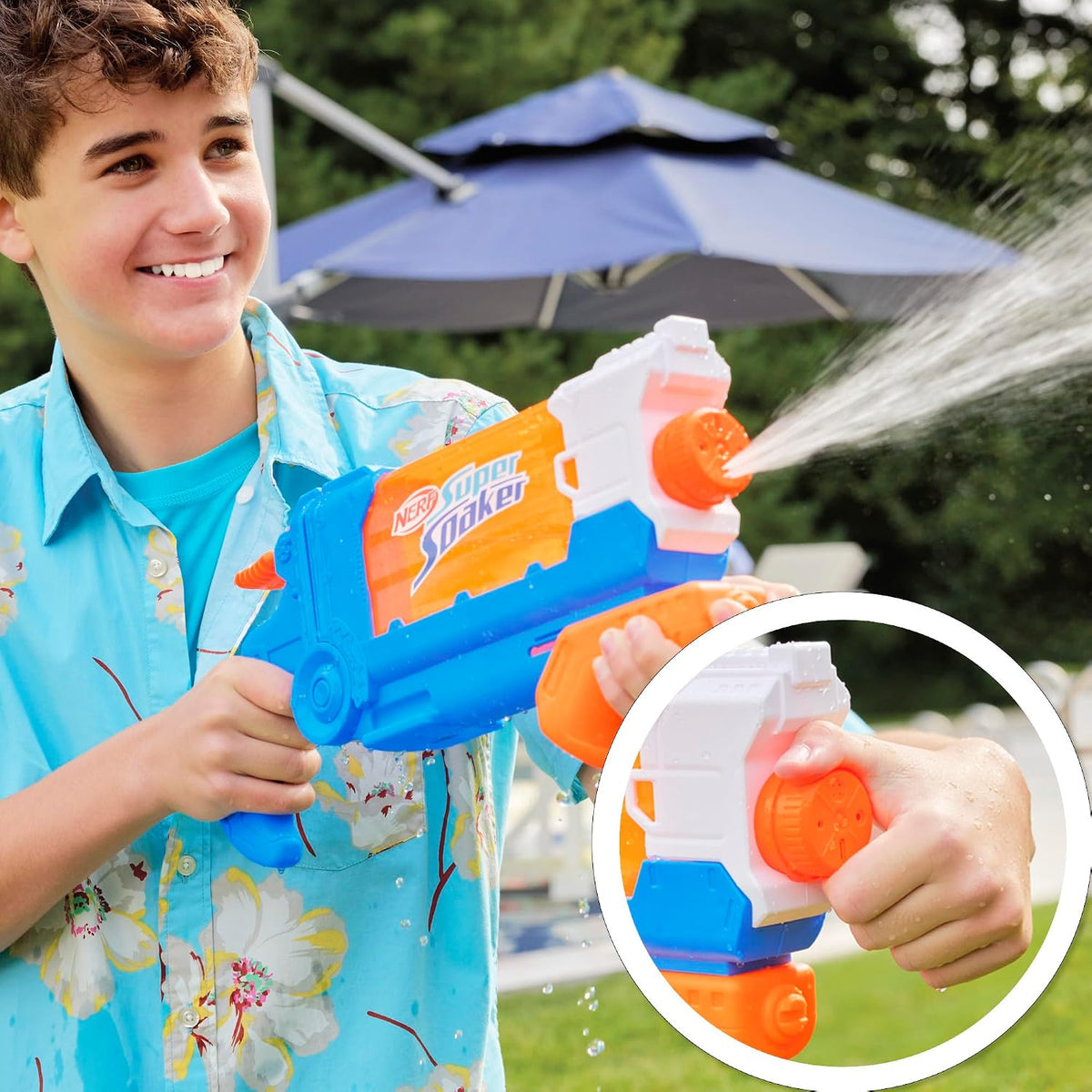 Nerf Super Soaker Flip Fill – juguete de agua para verano, llenado rápido de 4 chorros | +6 años