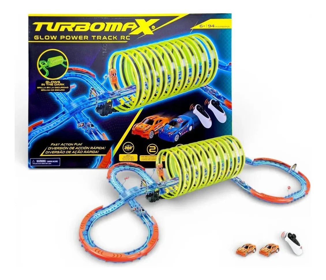 Turbomax Pista Triple Loop – circuito de carreras con luz | +4 años