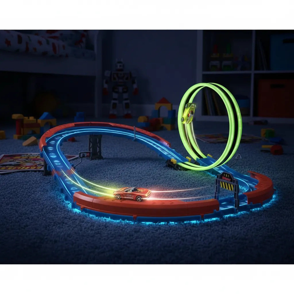 Turbomax Glowloop – pista de carreras que brilla en la oscuridad | +6 años