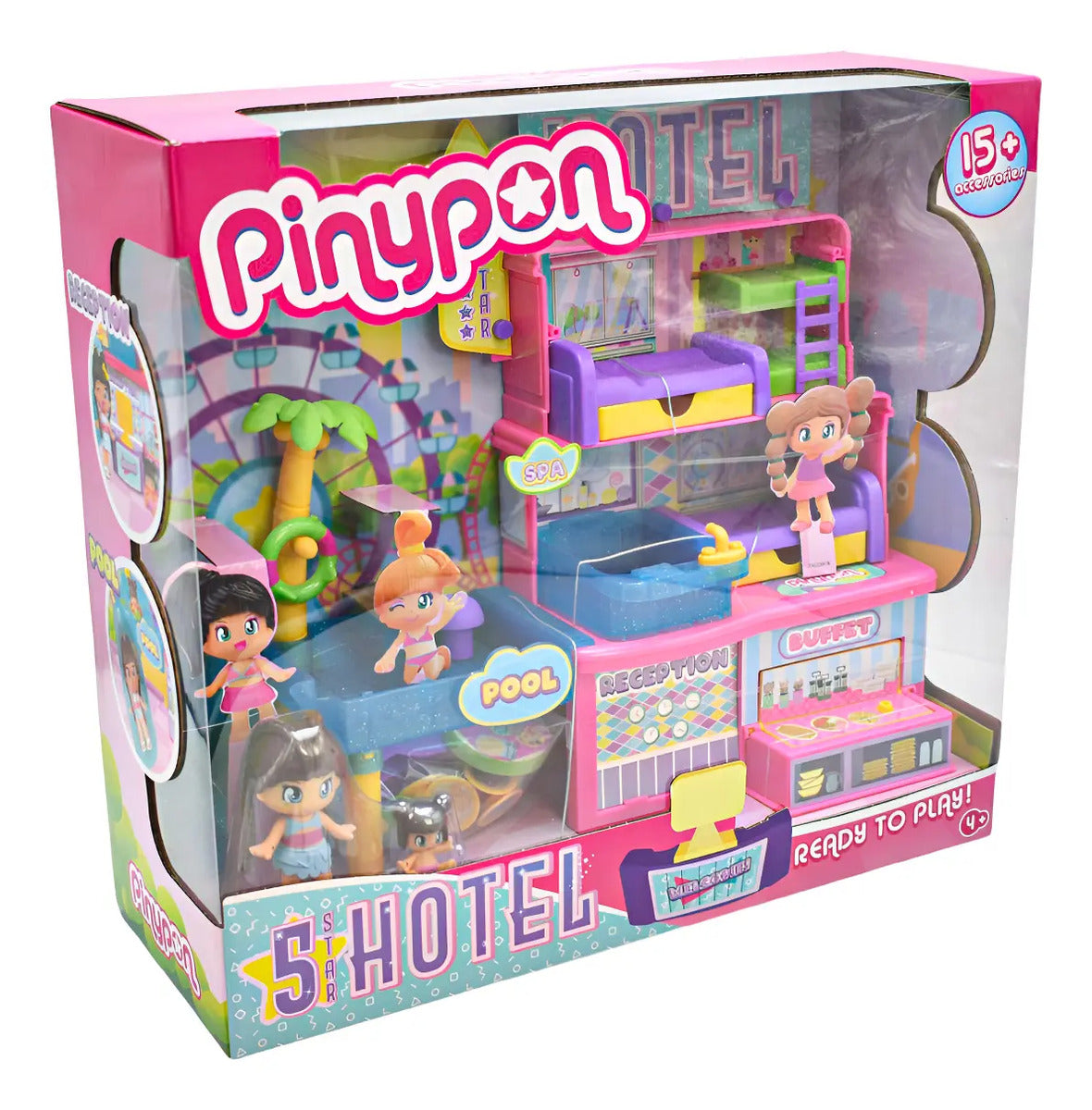 Pinypon Hotel 5 Estrellas – playset de lujo con 2 figuras y alberca | 4+ años
