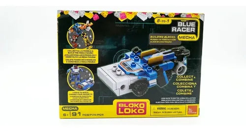 Bloko Loko Loko Racer - Set de Bloques de Construcción Vehículo de Carreras