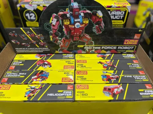 Bloko Loko Robot de Fuerza Fuego Rojo - Bloques de Construcción
