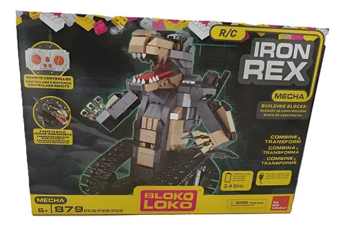 Bloko Loko Rex de Hierro - Set de Construcción Dinosaurio 879 Piezas