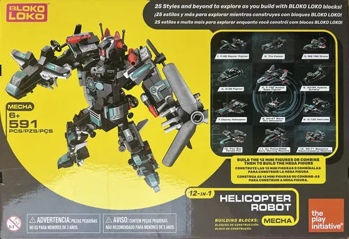 Bloko Loko Robo Helicóptero - Set de Construcción 591 Piezas