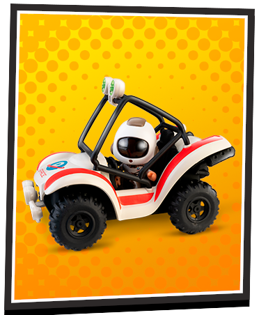 Pinypon Action Mini Buggy Espacial – coche con figura astronauta y 4 accesorios | +4 años