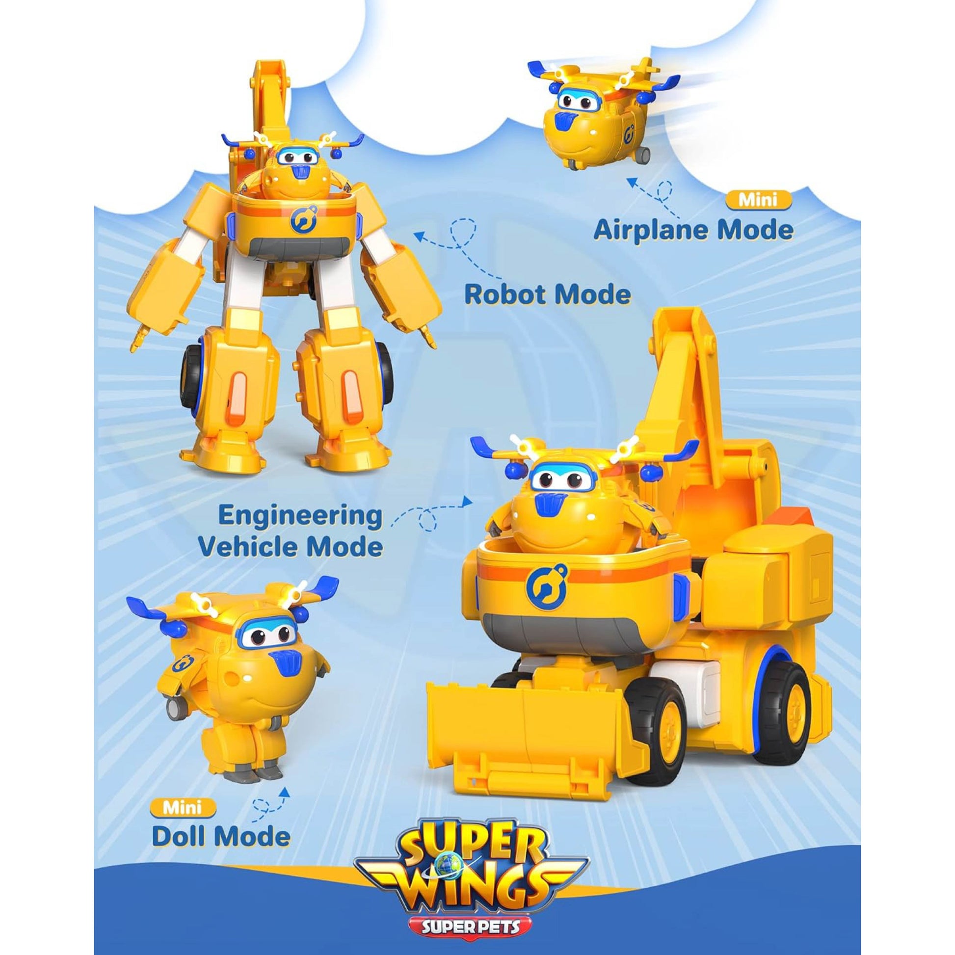 SUPER WINGS DONNIE VEHICULO DE CONSTRUCCION TRANSFORMABLE - Imagen 4