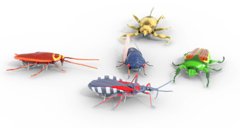Hex Bots Nano Real Bugs – set de 5 insectos electrónicos con movimiento | +3 años