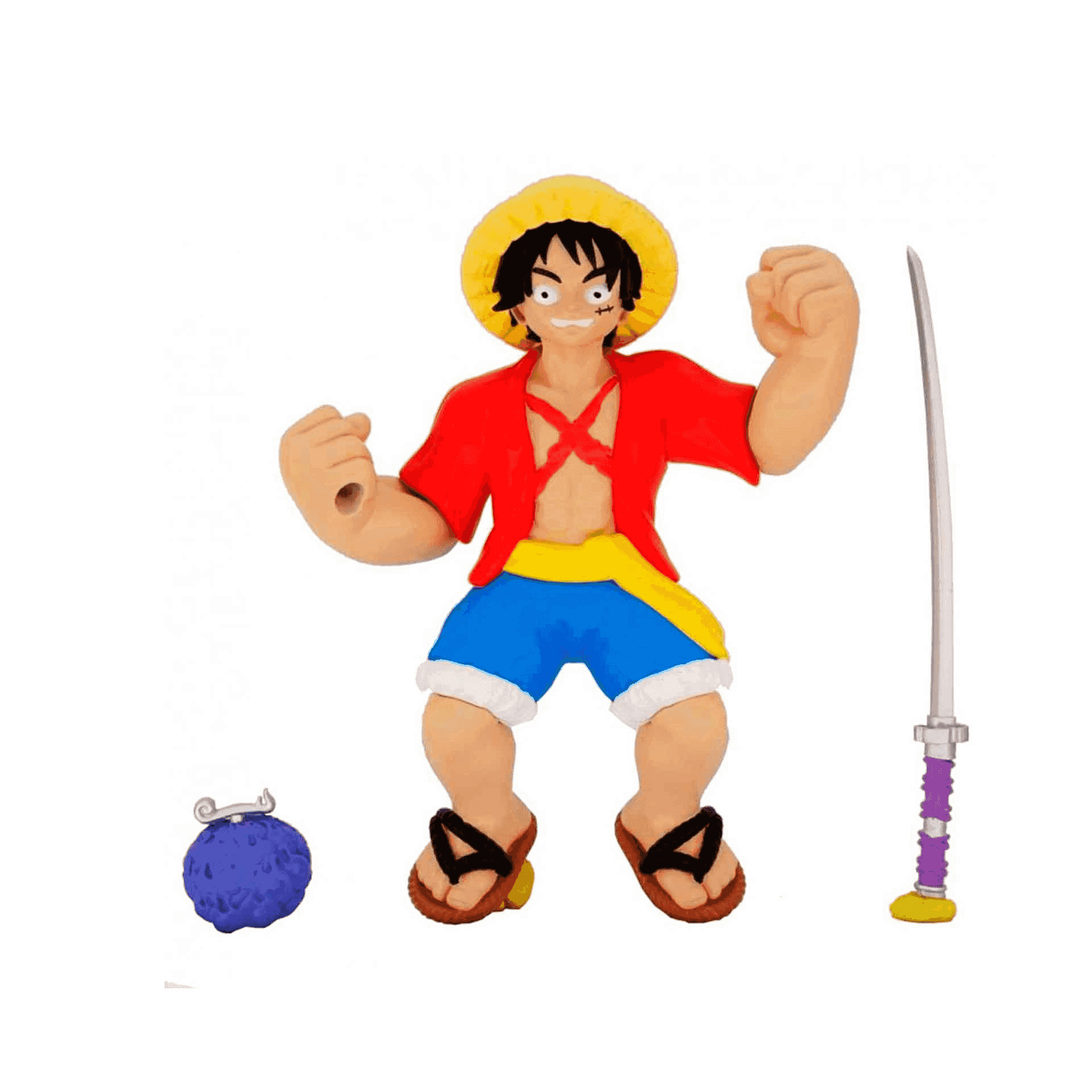 Heroes of Goo Jit Zu One Piece – Monkey D. Luffy figura elástica | 4+ años