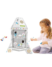 Pingüe DIY Doodle Nave Espacial Armable de Cartón para Pintar 32x28x46 cm