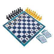 Ajedrez Maestro del Ajedrez Spin Master: tablero armado con las 32 piezas y las cartas de lección