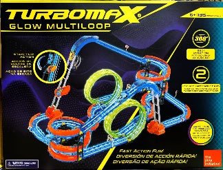 Turbomax Glow Multiloop – Pista de Carreras Luminosa 388° con 2 Autos RC | +6 años