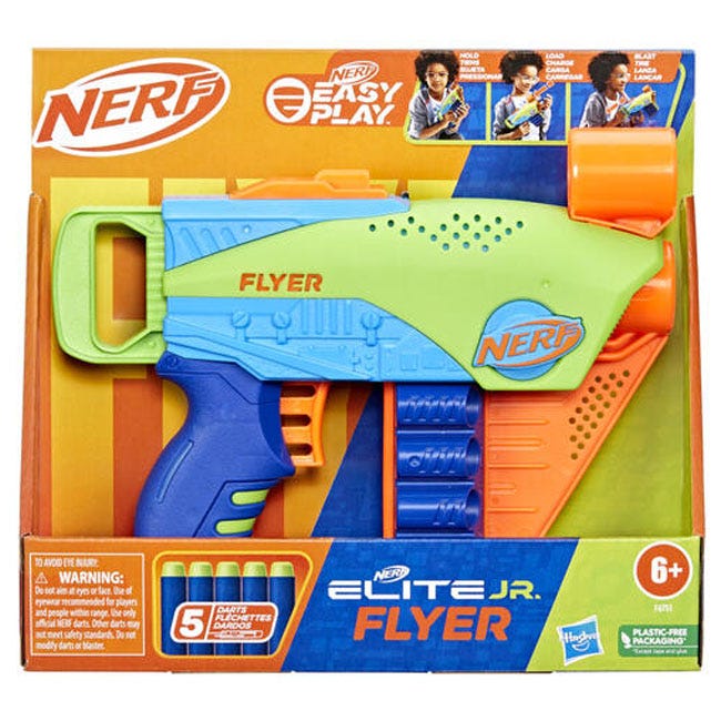 Nerf Elite Junior Flyer Lanzador con 5 Dardos