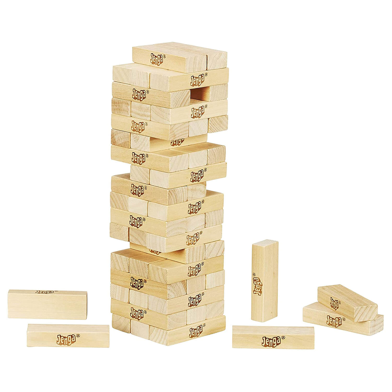Jenga - Juego de Torre de Bloques de Madera (Hasbro)