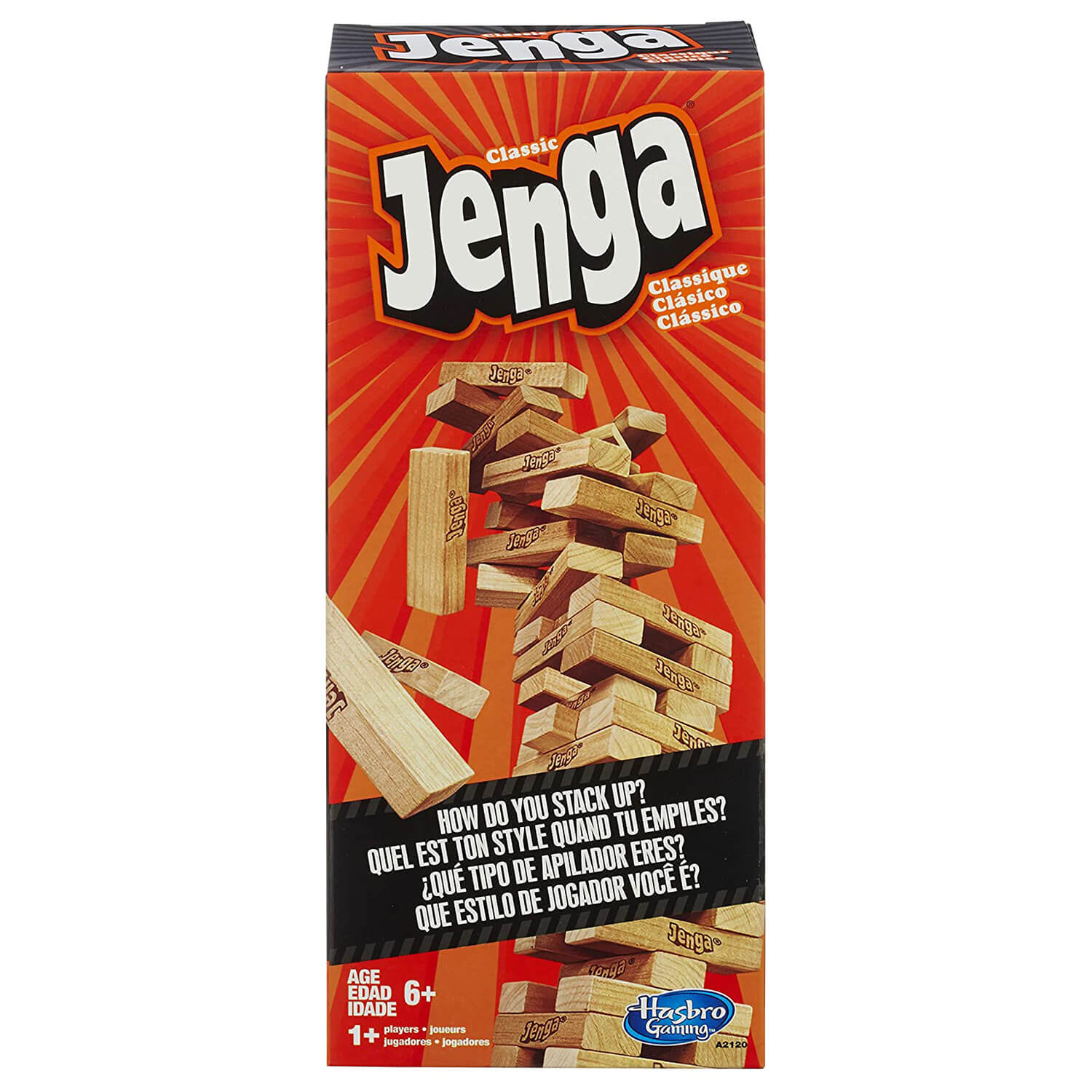 Jenga - Juego de Torre de Bloques de Madera (Hasbro)