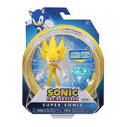 Sonic the Hedgehog - Super Sonic Figura Articulada de 4 Pulgadas (10 cm) con Súper Anillo