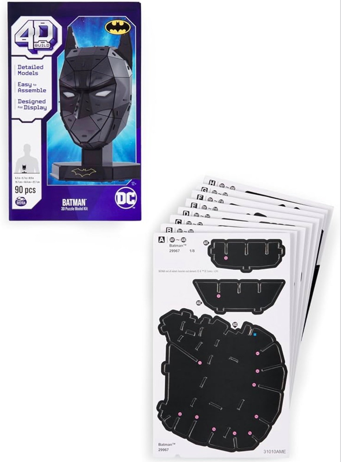 Rompecabezas 4D Casco de Batman (DC) 90 piezas