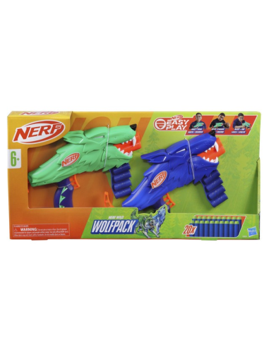 Nerf Wild Wolfpack Set de 2 Lanzadores con 20 Dardos