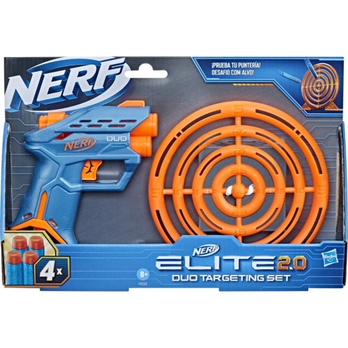 Lanzador Nerf Elite 2.0 Duo — Set de Puntería con Diana y 4 Dardos